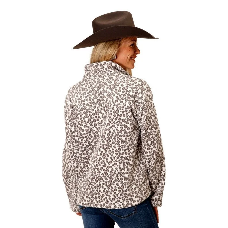 Roper Western Jacket Womens Fleece Leopard White 03-098-0250-6182 WH