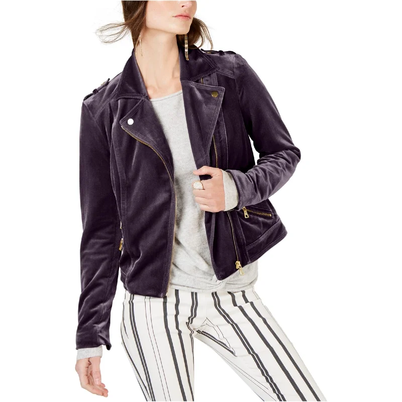 I-N-C Womens Glam Motorcycle Jacket, Purple, X-Small