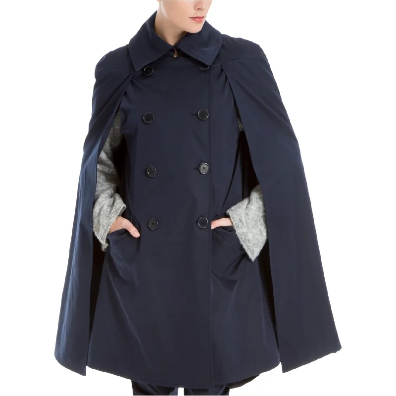 Max Studio London Womens Trench Cape Jacket, Blue, X-Small