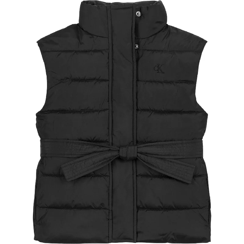 Calvin Klein Ck Black Belted Puffer Vest