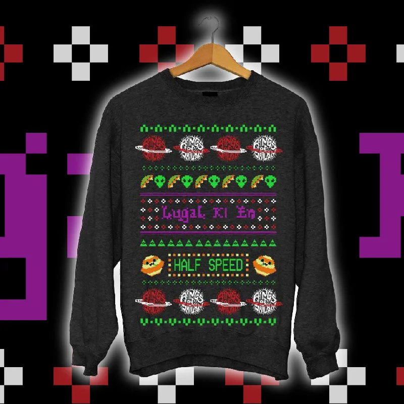 Rings of Saturn ""Half Speed Holiday" Ugly Christmas Sweater" Crewneck Sweatshirt