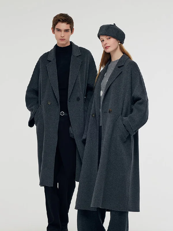 100% Wool Longline Unisex Overcoat