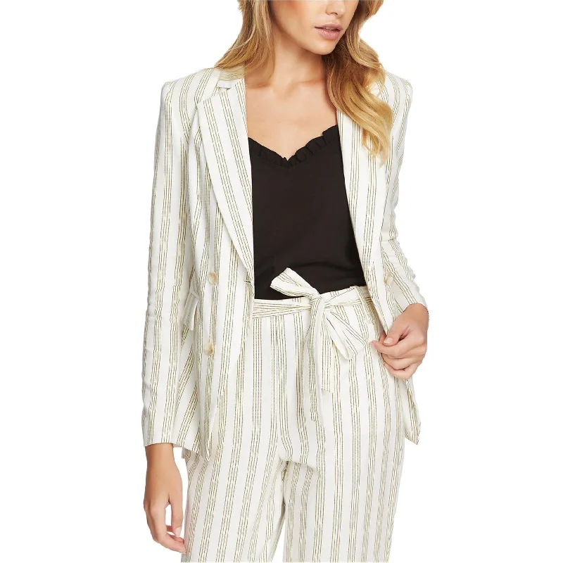 1.STATE Womens Duet Modern Stripe Blazer Jacket, Yellow, 10