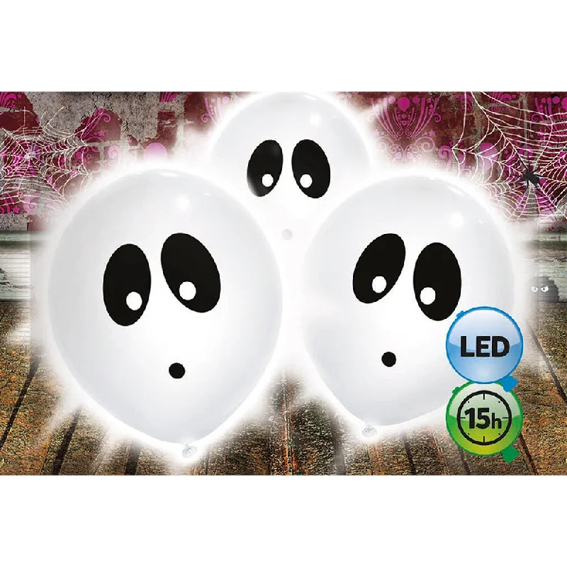 9 inch GHOST LED LIGHT UP BALLOON (3 PK)