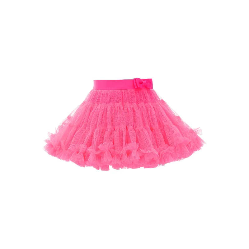 Pink Neon Bow Tutu Skirt