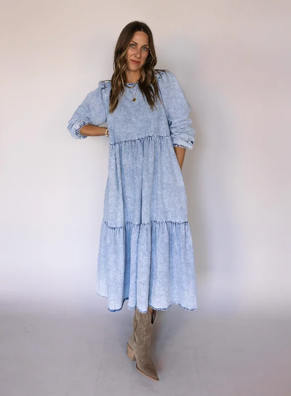 Ari Acid Washed Denim Dress - Final Sale