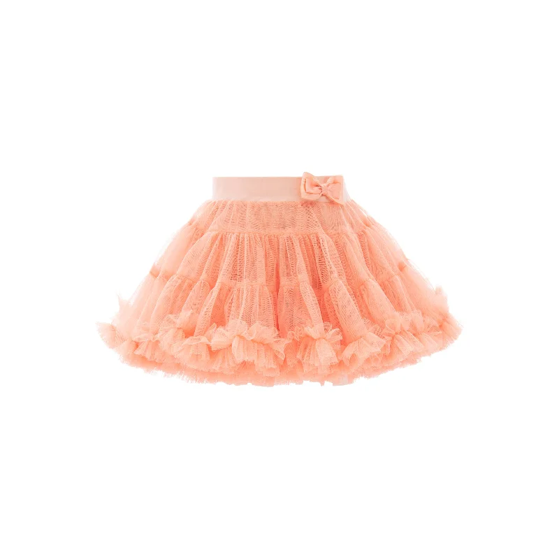 Orange Peach Bow Tutu Skirt