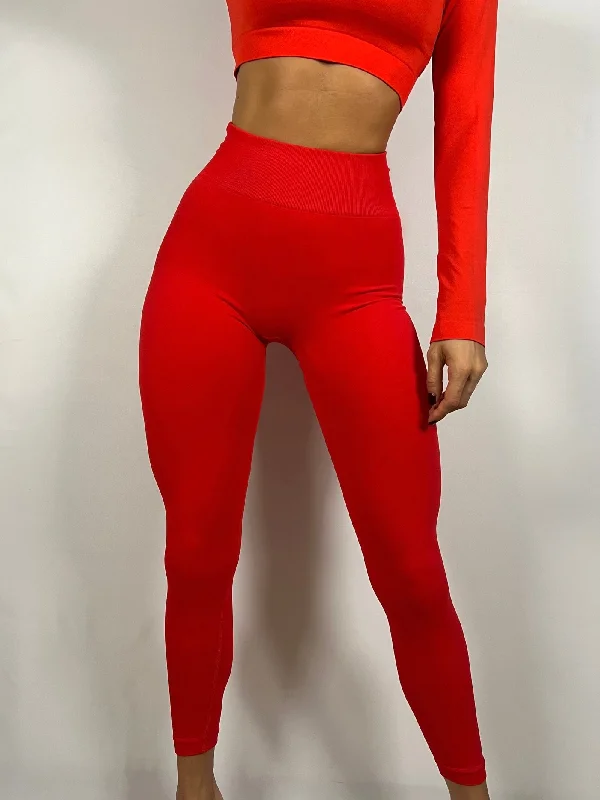 True Red Seamless Leggings