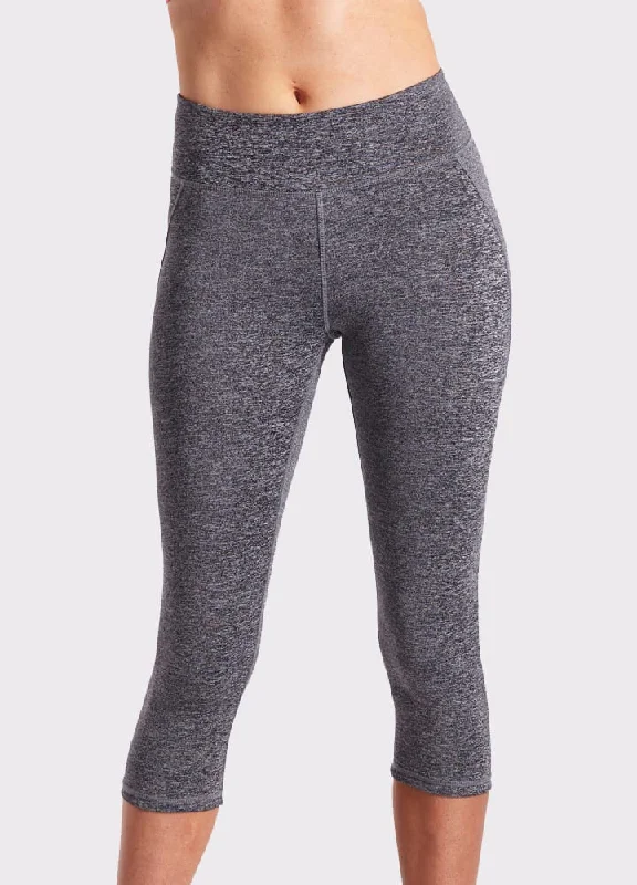 Yoga Crop Pants - Grey Marl