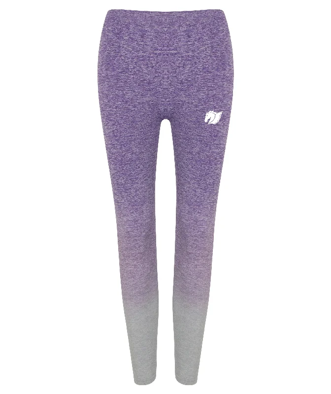 Ombre Seamless Leggings - Purple/ Light Grey Marl