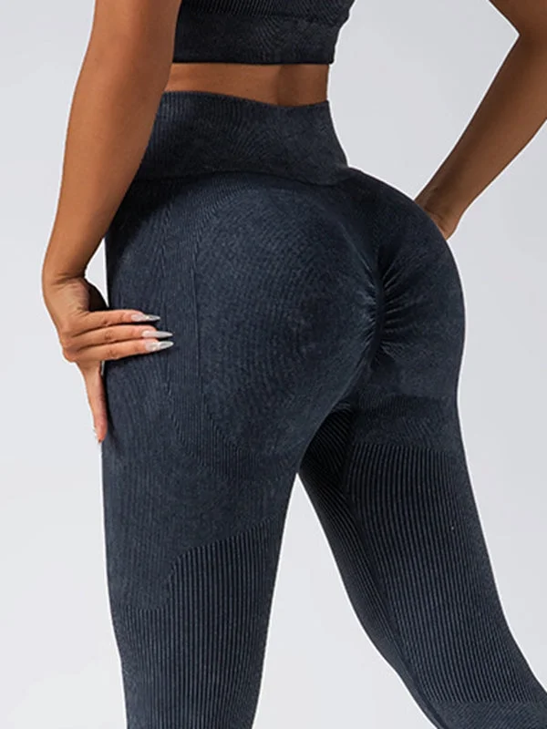 ZASUWA Female Ribbed Denim Leggings