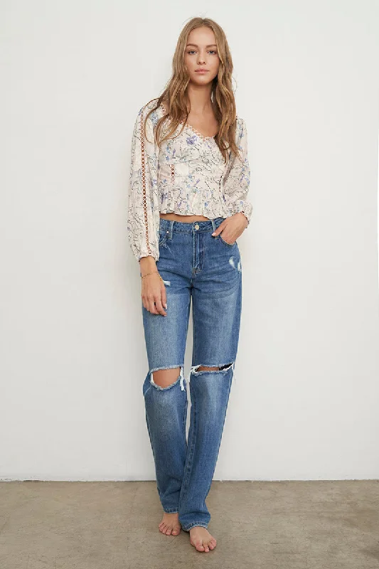 High Rise Relaxed Straight Jeans